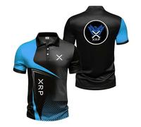 Camiseta Polo 3D Patchwork para Hombre Ropa Deportiva Entrenamiento Ri.PP.le X.RP Camiseta con Botones Estampado De Manga Corta Suave Y Cómoda-LanSe||m