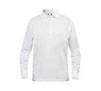 Camiseta polo de manga larga para hombre Clique. Desde S hasta XXXXXL, Gris. Blanco blanco L