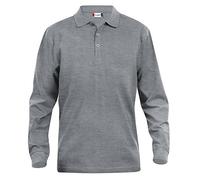 Camiseta polo de manga larga para hombre Clique. Desde S hasta XXXXXL, Gris. Gris gris XL