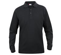 Camiseta polo de manga larga para hombre Clique. Desde S hasta XXXXXL, Gris. Negro Negro ( M