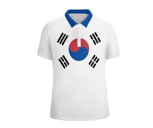 Camiseta Polo Informal de Manga Corta con la Bandera de Corea del Sur para Hombre.