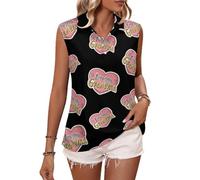 Camiseta Polo sin Mangas para Mujer con Estampado Te Quiero Abuela, Camiseta de Tenis con Botones, Camiseta sin Mangas Informal para Entrenar.