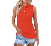 Camiseta polo sin mangas para mujer, de algodón, clásica, deportiva, golf, tenis, trabajo, con botones, absorbe la humedad, de secado rápido, para entrenamiento, gimnasio, yoga, correr, chaleco