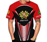 Camiseta Portugal Personalizado, Portugués, Jersey Shirts Cómodo Manga Corta Transpirable Camisetas Básicas para Camping Senderismo Running M