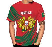 Camiseta Portugal Personalizado, Portugués, Jersey Shirts Moderna Manga Corta Transpirable Camisetas Básicas para Running Senderismo Camping S