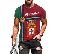 Camiseta Portugal Personalizado, Portugués, Jersey T-Shirt Moderna Shirts Unisex Camisetas Básicas para Camping Viajes Senderismo XL