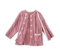 Camiseta Postquirúrgica de Vellón Coral para Mujer Doble Cremallera Manga Larga Enfermería Parálisis Ropa de Ancianos (Color : Red, Size : XL)