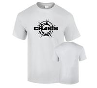 Camiseta Premium Chasis Discoteca Ruta Bakalao Musica Makina 190grs Blanca o Negra 100% Algodon Unisex (FR/ES, Letras, L, Regular, Regular, Blanco)