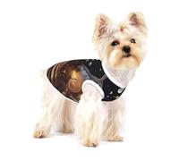 Camiseta prémium para perros con diseño de fondo de naves espaciales, ropa suave 100% algodón para perros, perfecta para perros pequeños a medianos, camisas elegantes y cómodas para perros, talla S