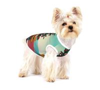 Camiseta prémium para perros con texto en inglés "There are beach trees in the background", ropa suave 100% algodón para perros, perfecta para perros pequeños a medianos, camisas elegantes y cómodas