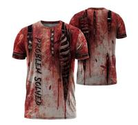 Camiseta Problema Resuelto Sangre, Problema Resuelto, Halloween, Estoy Bien Sangre, Terror Manga Corta Cómodo Shirts Transpirable T-Shirt para Viajes Camping Senderismo 3XL