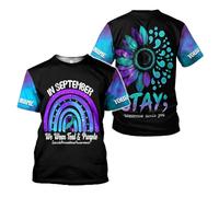 Camiseta Programas Personalizados De Concienciación sobre El Suicidio Manga Corta Transpirable Camiseta De Hombre Hombre Mangas Cortas para Gimnasio Correr Entrenamiento L