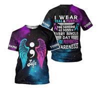Camiseta Programas Personalizados De Concienciación sobre El Suicidio Mangas Cortas Hombre Camisetas Elegante Camiseta De Hombre para Correr Deportiva Pesca L