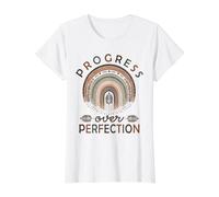 Camiseta Progress Over Perfection Ed Special Ed Teacher Team SPED Camiseta gráfica económica, Mujer, Blanco, S