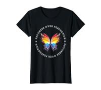 Camiseta Progress Over Perfection Ed Special Ed Teacher Team SPED Camiseta gráfica económica, Mujer, Negro, S