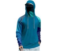 Camiseta Proteccion Solar Hombre, Rashguard, Manga Larga UPF 50 Pesca Bañarse Protección Solar Protector Baño Ropa Natacion Ciclismo con Capucha Playa Outdoor Camiseta Manga Larga Hombre, M