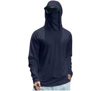Camiseta Protector Solar, Ropa Protección, Tecnicas Solar UV con Capucha Bañarse Protector Rashguard Outdoor Ciclismo Pesca UPF 50 Manga Larga Agua Camiseta Pesca, M