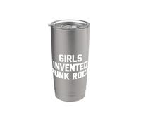 Camiseta punk rock inventada para niñas con texto divertido y sarcástico Vaso térmico de acero inoxidable de doble pared