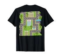 Camiseta rascadora Trasera con Road Map Cars Camiseta