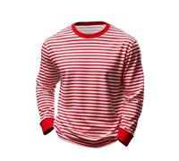 Camiseta Rayas Negras y Blancas Camiseta Manga Larga Hombre Cuello Redondo y Manga Larga Sudaderas Striped Mujer Casual T-Shirt Holgado Elegante Pullovers Tops Disfraz de Carnaval para Adulto