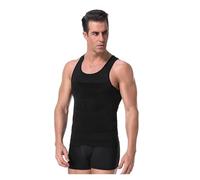 Camiseta Reductora Hombre Faja moldeadora for hombre, corsé adelgazante for el cuerpo, camisa de compresión for Abdomen, Control del vientre, ropa interior cintura delgada, chaleco deportivo(Black,M)