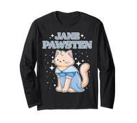 Camiseta Regency Cat Classic Literary Cat de Jane Pawsten para Amantes de los Gatos Manga Larga