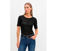 Camiseta regular de punto flameado Black XXS