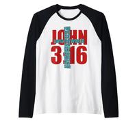 Camiseta Religiosa Cristiana Juan 3:16 Su único Hijo Camiseta Manga Raglan