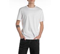 Replay Camiseta básica para Hombre Cuello Redondo Manga Corta, 011 Natural White, M