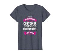 Camiseta representativa de Servicio al Cliente Camiseta, Mujer, Azul Jaspeado, 3XL