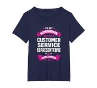 Camiseta representativa de Servicio al Cliente Camiseta, Mujer Tallas Grandes, Azul Marino, 4XL Grande