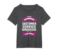 Camiseta representativa de Servicio al Cliente Camiseta, Mujer Tallas Grandes, Jaspeado Oscuro, 1XL Grande