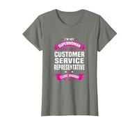 Camiseta representativa de Servicio al Cliente Camiseta, Mujer, Verde Militar Jaspeado, S