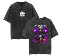 Camiseta Retro Anime Black Asta Clover Algodón Manga Corta Harajuku Y2K Cosplay Verano Prenda De Vestir Unisex-A||x_l