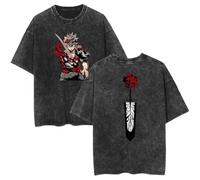 Camiseta Retro Anime Black Asta Clover Algodón Manga Corta Harajuku Y2K Cosplay Verano Prenda De Vestir Unisex-B||l