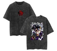 Camiseta Retro Anime Black Asta Clover Algodón Manga Corta Harajuku Y2K Cosplay Verano Prenda De Vestir Unisex-C||s