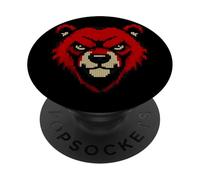 Camiseta Retro de Cabeza de Oso píxeles para Hombre y Mujer, Amante del Arte PopSockets PopGrip Adhesivo