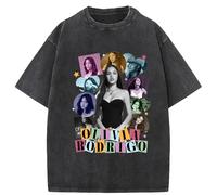 Camiseta Retro De Olivia Rodrigo, Camiseta Estampada De Hip-Hop Callejero para Hombre, Camiseta Lavada De Algodón Harajuku De Verano, Ropa S-XXL-Black||S