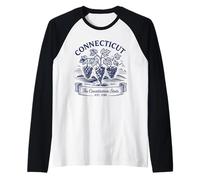 Camiseta retro del estado de Connecticut Est 1788 New England Heritage Camiseta Manga Raglan