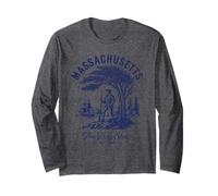 Camiseta retro del estado de Massachusetts Est 1788 Freedom Trail Manga Larga