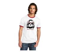 Camiseta Retro Kurt Cobain, Nirvana, Rock, Grunge (FR/ES, Letras, L, Regular, Regular, Blanco - Rojo)