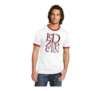Camiseta Retro Led Zeppelin Rock Blus (FR/ES, Letras, M, Regular, Regular, Blanco - Rojo)