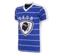 Copa Football - Camiseta de Fútbol - Hombre - SC Bastia 1981/82 - Retro - Manga Corta - Azul - 50% algodón - 50% poliéster - Talla L