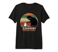 Camiseta Retro Vintage Sshhhh No One Cares Cat Lover Regalos Camiseta Premium