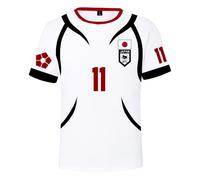 Camiseta Rin Itoshi Isagi Yoichi Anime Bachira Meguru Camiseta Seishiro Nagi, camisetas blancas para hombre, camisetas negras y rojas, camiseta de manga corta con cuello redondo, Tipo 11, L