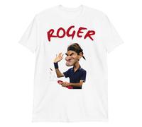 Camiseta Roger Federer | Deporte | Tenis | Padel | Regalo | Cumpleaños | Camiseta Roger | T-Shirt Federer, blanco, M