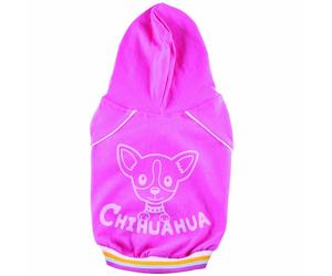 Camiseta rosa con capucha para perros "Chihuahua" DoggyDolly