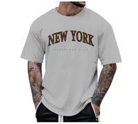 Camiseta Running Hombre Camiseta Hombre Manga Corta Cuello Estilo Urbano Moderna Casual Comoda Deporte Exterior Diseño Ciudad Europea (Light Gray, XL)