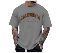 Camiseta Running Hombre Camiseta Hombre Manga Corta Cuello Estilo Urbano Moderna Casual Cómoda Deportiva Exterior Ciudad Europea (Dark Gray, XXS)