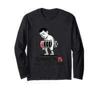 Camiseta Running On 1 Percent and Expectations Funny Burnout Manga Larga